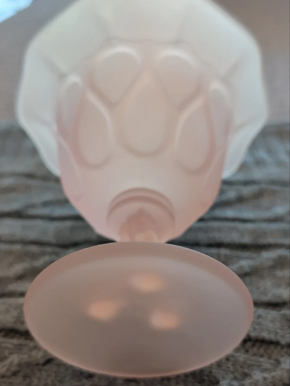 Vintage Westmoreland Satin Glass Soft Pink Compote Vase Triple Stem Pedestal